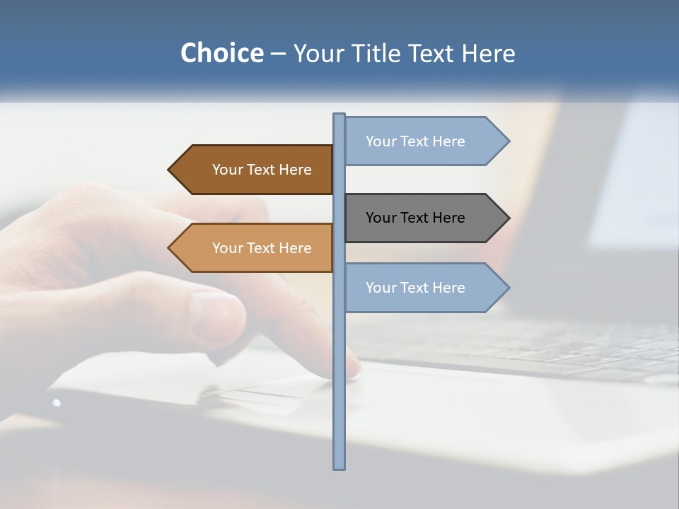 A Person Using A Laptop Computer On A Desk PowerPoint Template