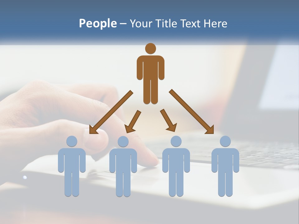 A Person Using A Laptop Computer On A Desk PowerPoint Template