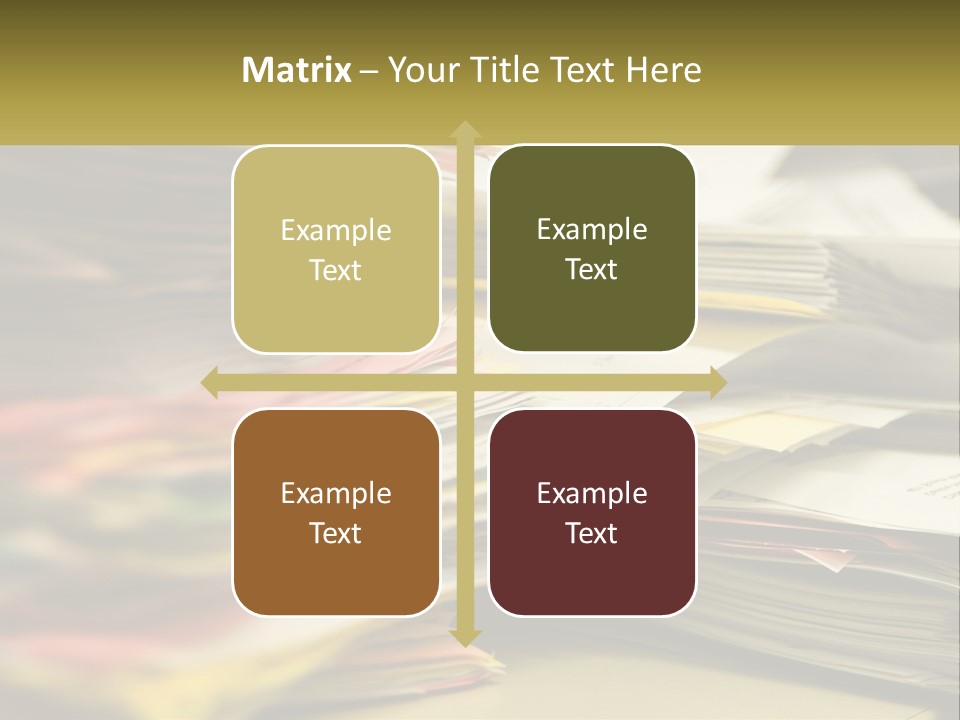 A Large Pile Of Papers On A Table PowerPoint Template