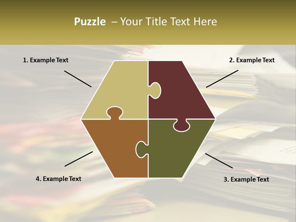 A Large Pile Of Papers On A Table PowerPoint Template