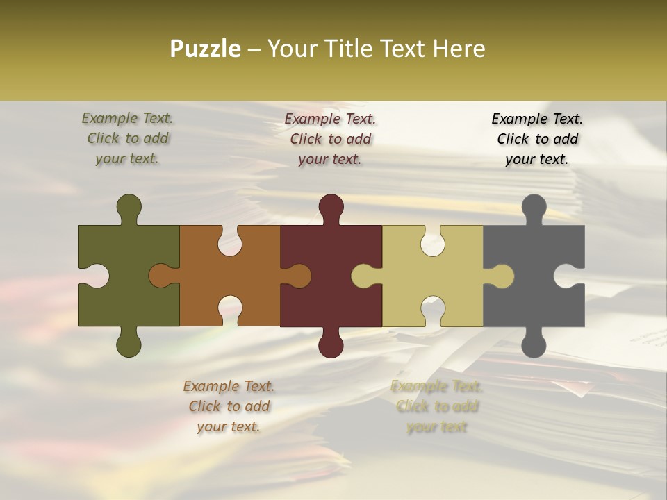 A Large Pile Of Papers On A Table PowerPoint Template