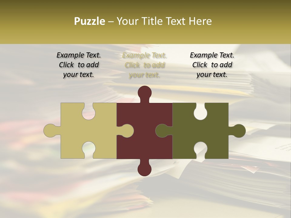 A Large Pile Of Papers On A Table PowerPoint Template