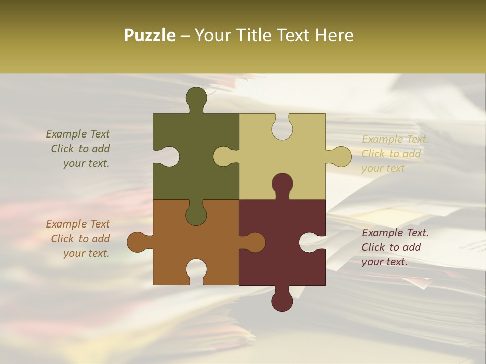 A Large Pile Of Papers On A Table PowerPoint Template
