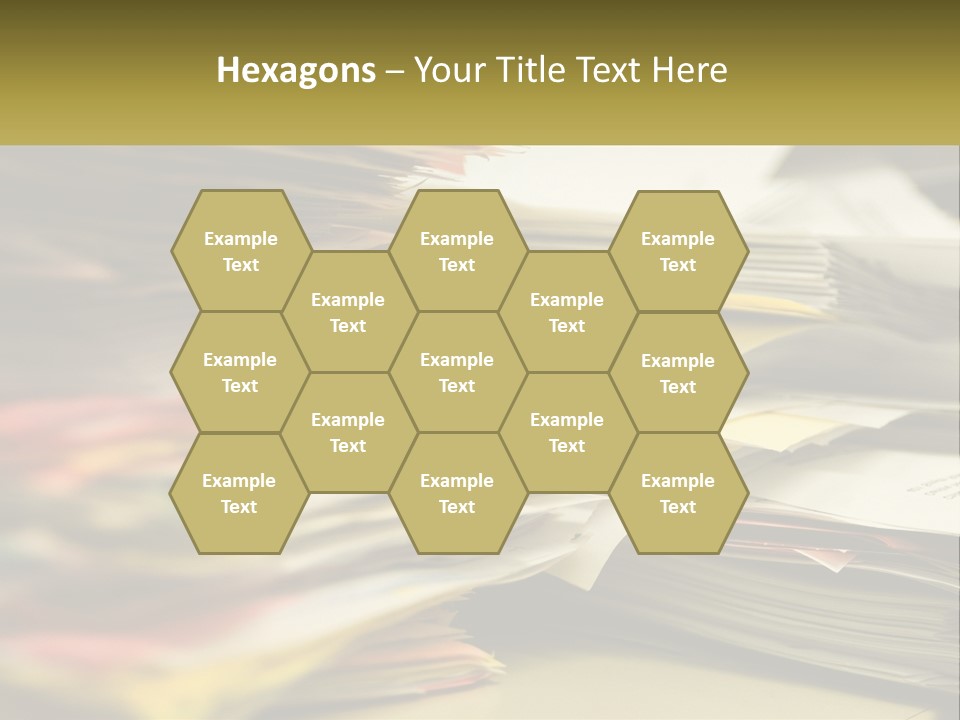 A Large Pile Of Papers On A Table PowerPoint Template