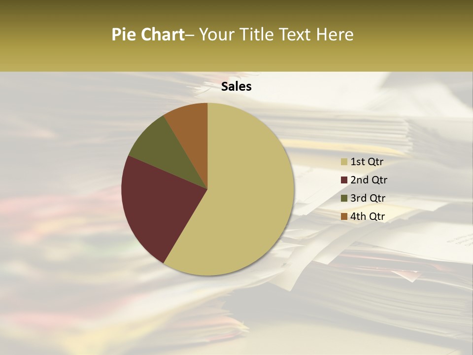 A Large Pile Of Papers On A Table PowerPoint Template
