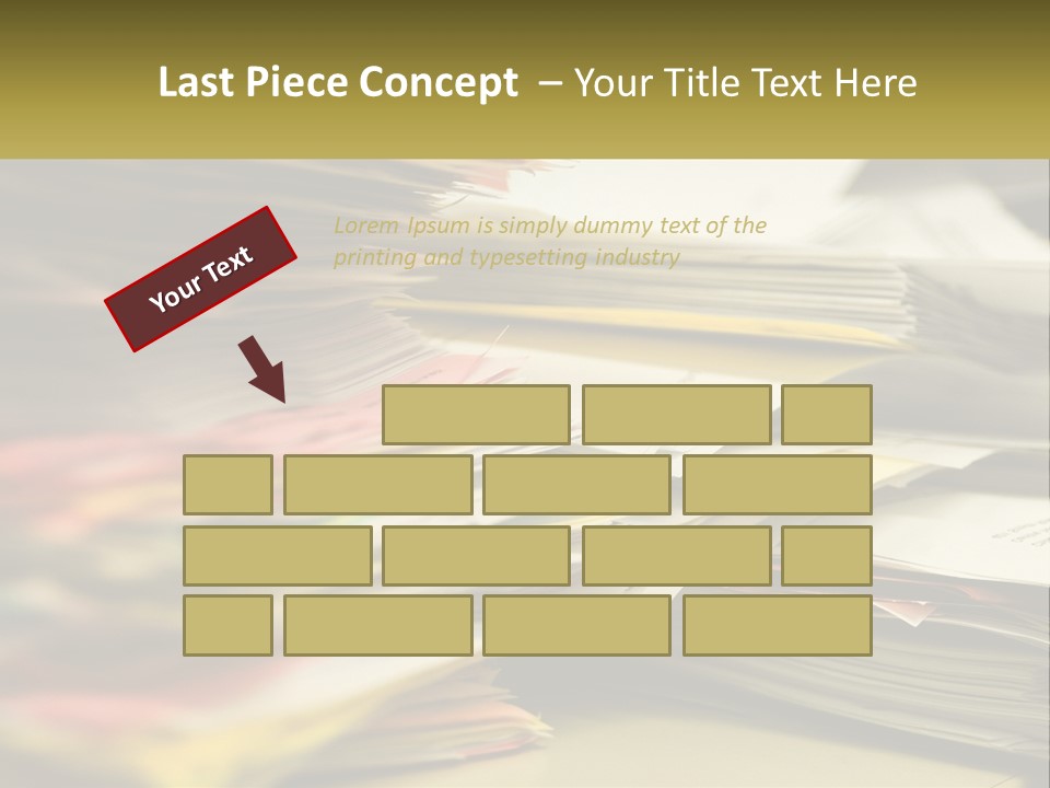 A Large Pile Of Papers On A Table PowerPoint Template
