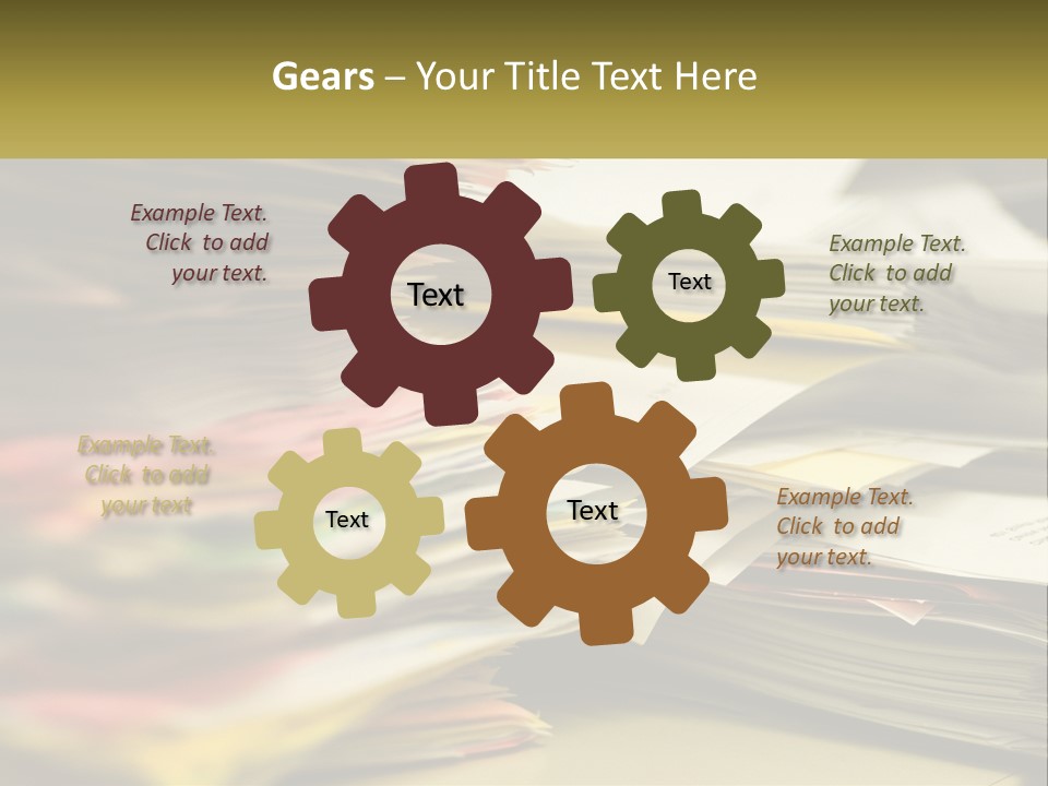 A Large Pile Of Papers On A Table PowerPoint Template