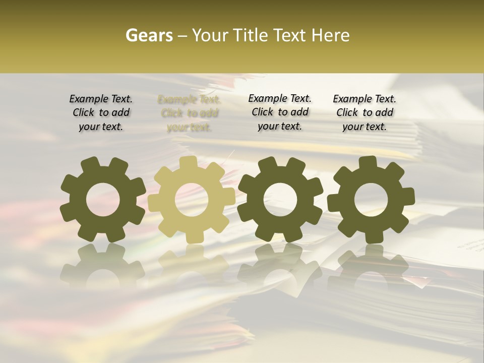 A Large Pile Of Papers On A Table PowerPoint Template