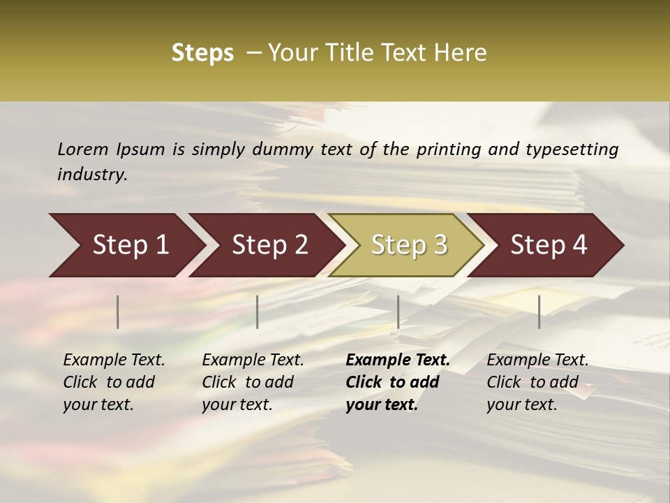 A Large Pile Of Papers On A Table PowerPoint Template