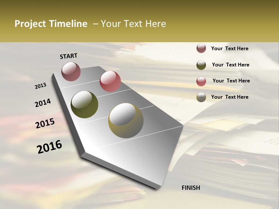 A Large Pile Of Papers On A Table PowerPoint Template