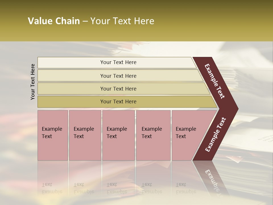 A Large Pile Of Papers On A Table PowerPoint Template