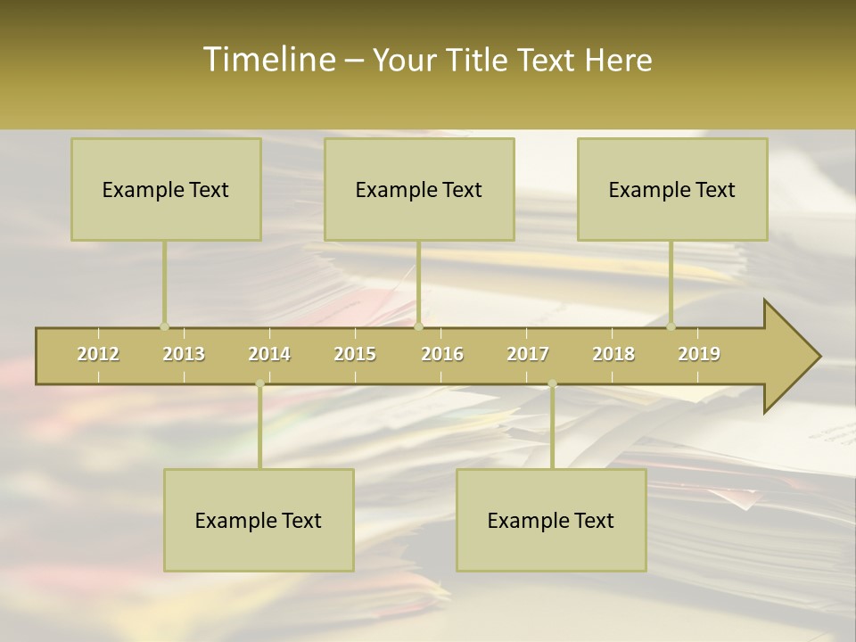 A Large Pile Of Papers On A Table PowerPoint Template
