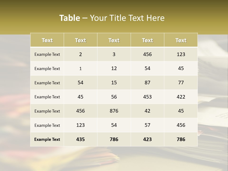 A Large Pile Of Papers On A Table PowerPoint Template