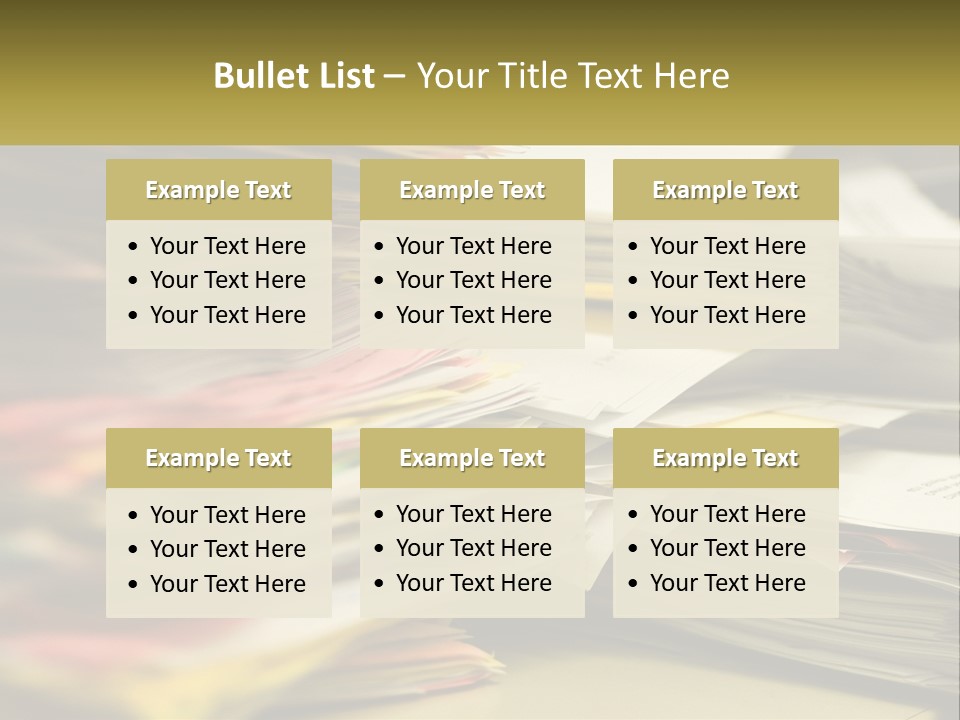 A Large Pile Of Papers On A Table PowerPoint Template