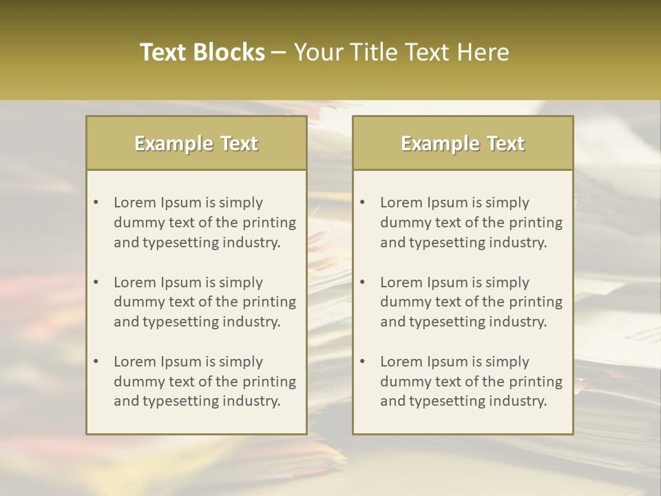 A Large Pile Of Papers On A Table PowerPoint Template