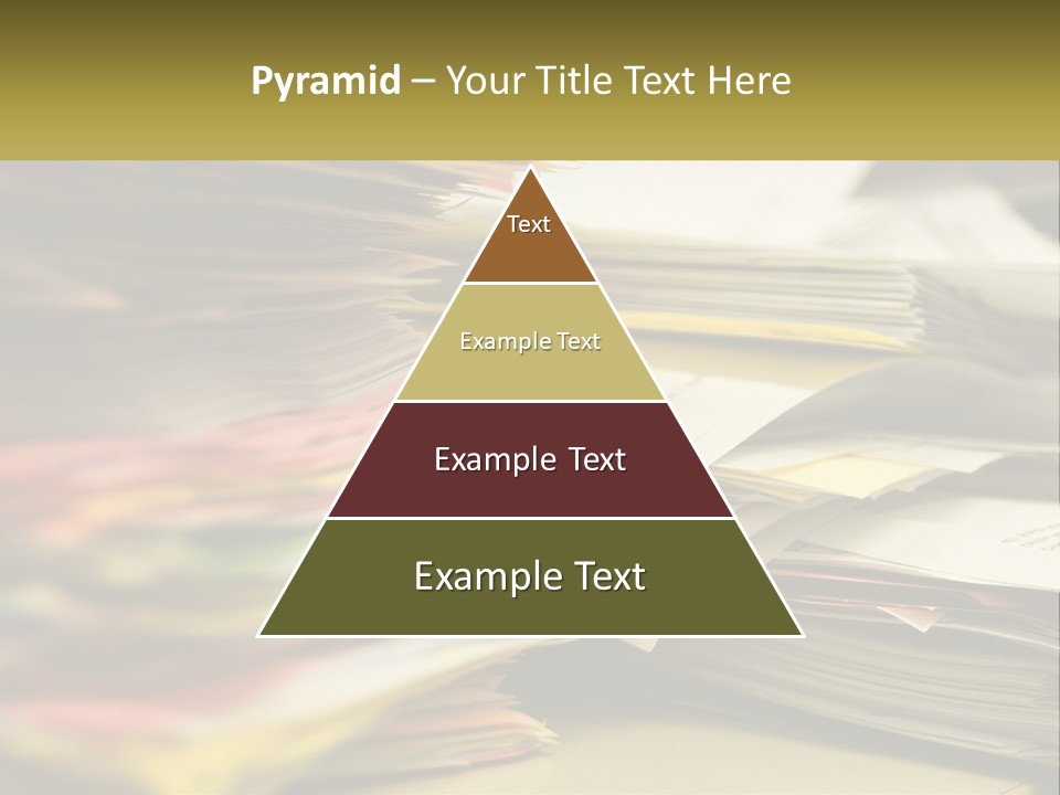 A Large Pile Of Papers On A Table PowerPoint Template