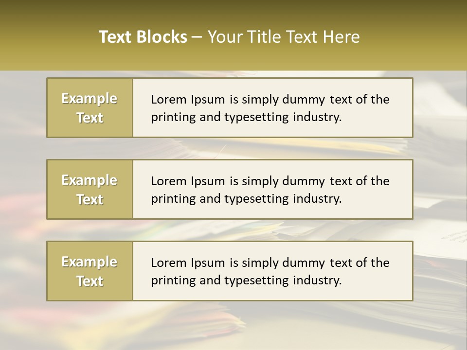A Large Pile Of Papers On A Table PowerPoint Template