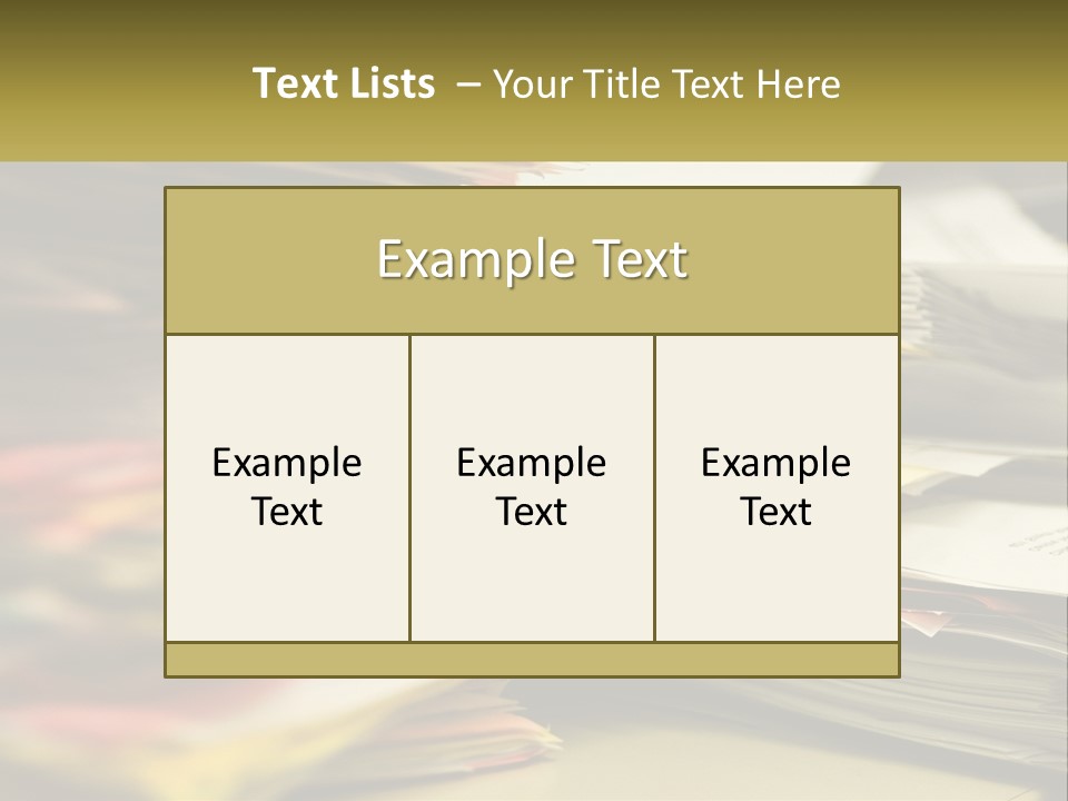 A Large Pile Of Papers On A Table PowerPoint Template