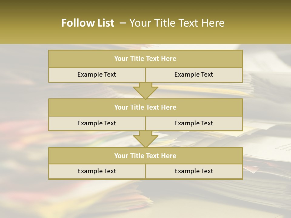 A Large Pile Of Papers On A Table PowerPoint Template