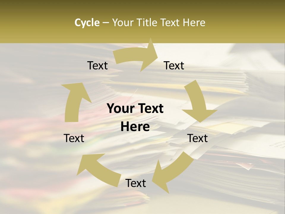 A Large Pile Of Papers On A Table PowerPoint Template
