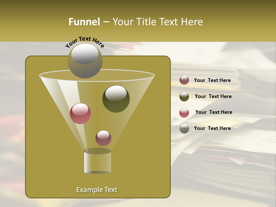 A Large Pile Of Papers On A Table PowerPoint Template