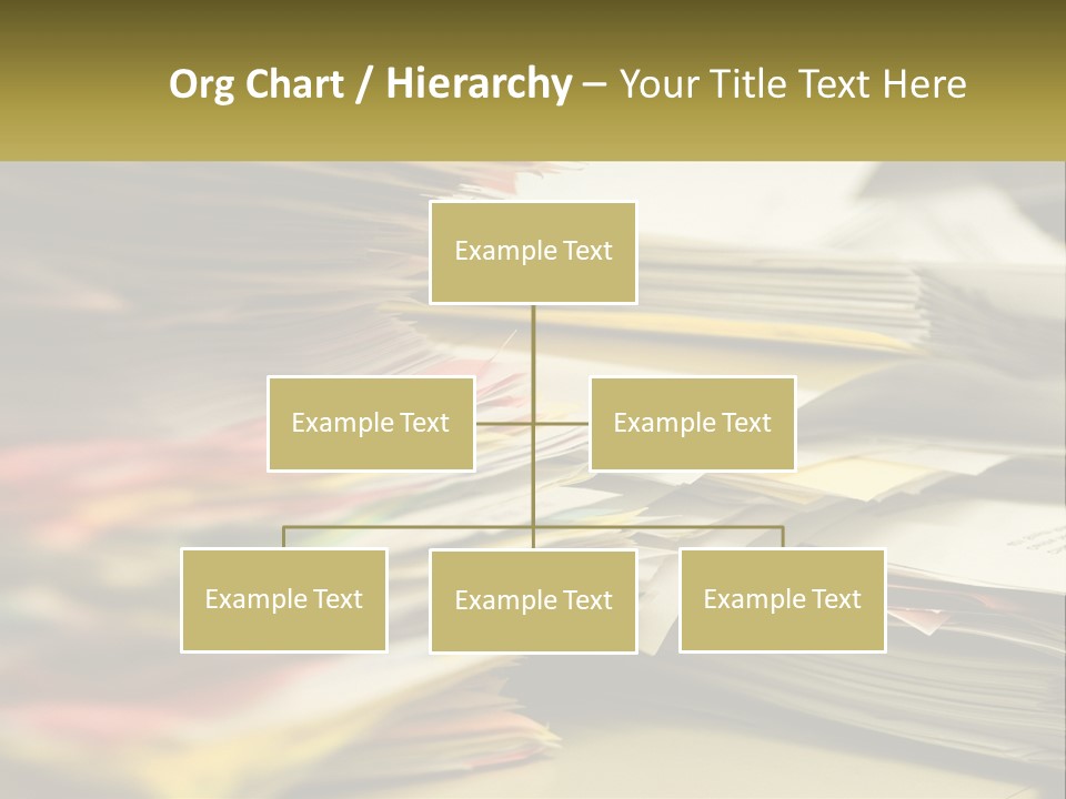 A Large Pile Of Papers On A Table PowerPoint Template
