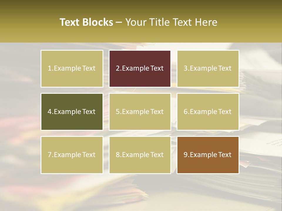 A Large Pile Of Papers On A Table PowerPoint Template