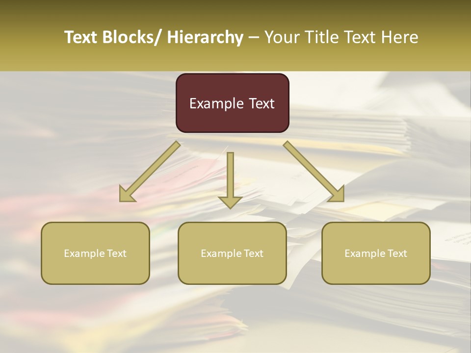A Large Pile Of Papers On A Table PowerPoint Template