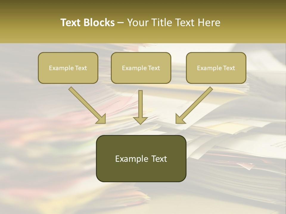 A Large Pile Of Papers On A Table PowerPoint Template