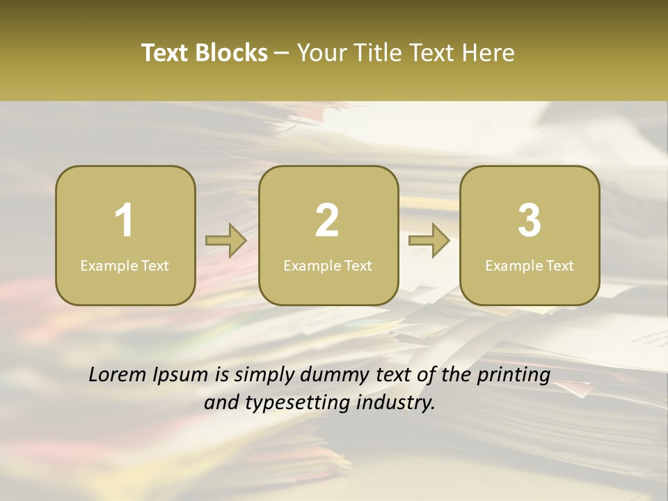 A Large Pile Of Papers On A Table PowerPoint Template