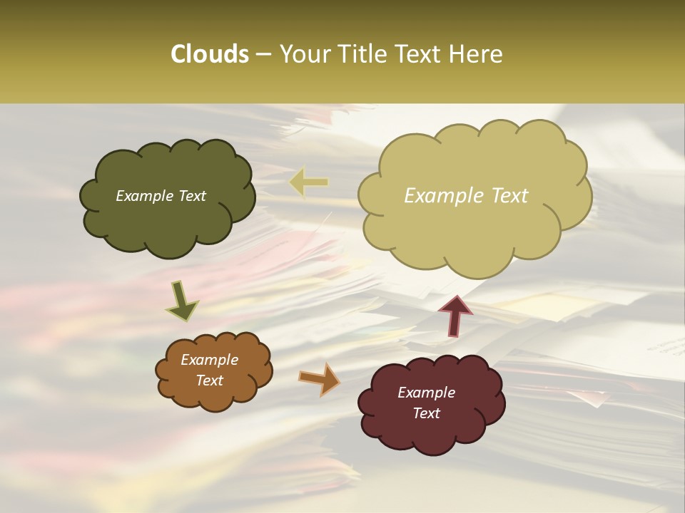A Large Pile Of Papers On A Table PowerPoint Template
