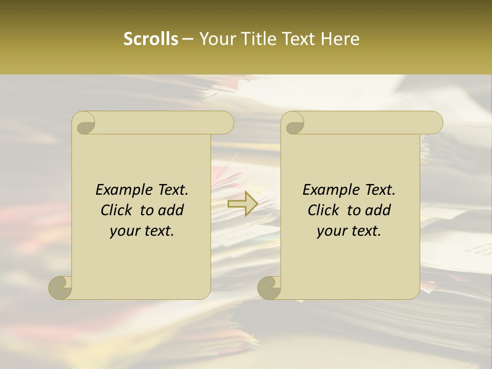 A Large Pile Of Papers On A Table PowerPoint Template