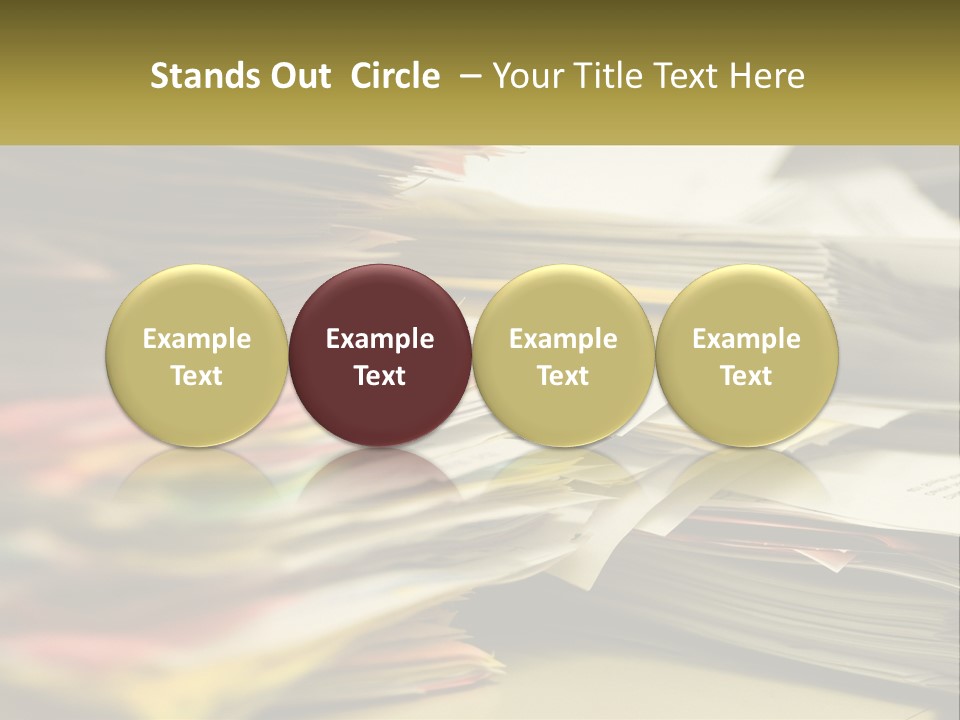 A Large Pile Of Papers On A Table PowerPoint Template