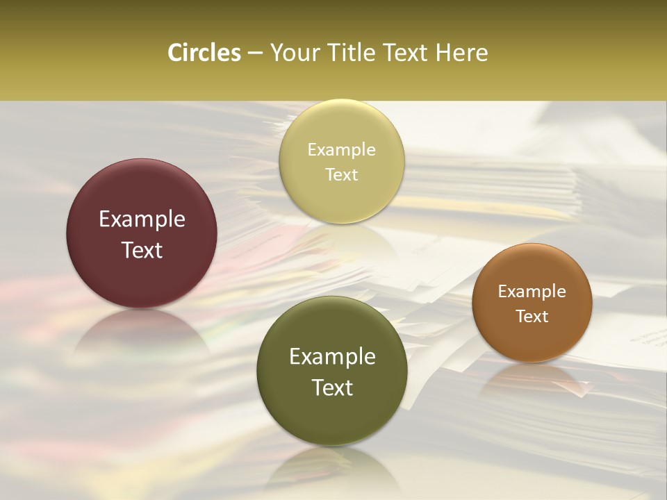 A Large Pile Of Papers On A Table PowerPoint Template