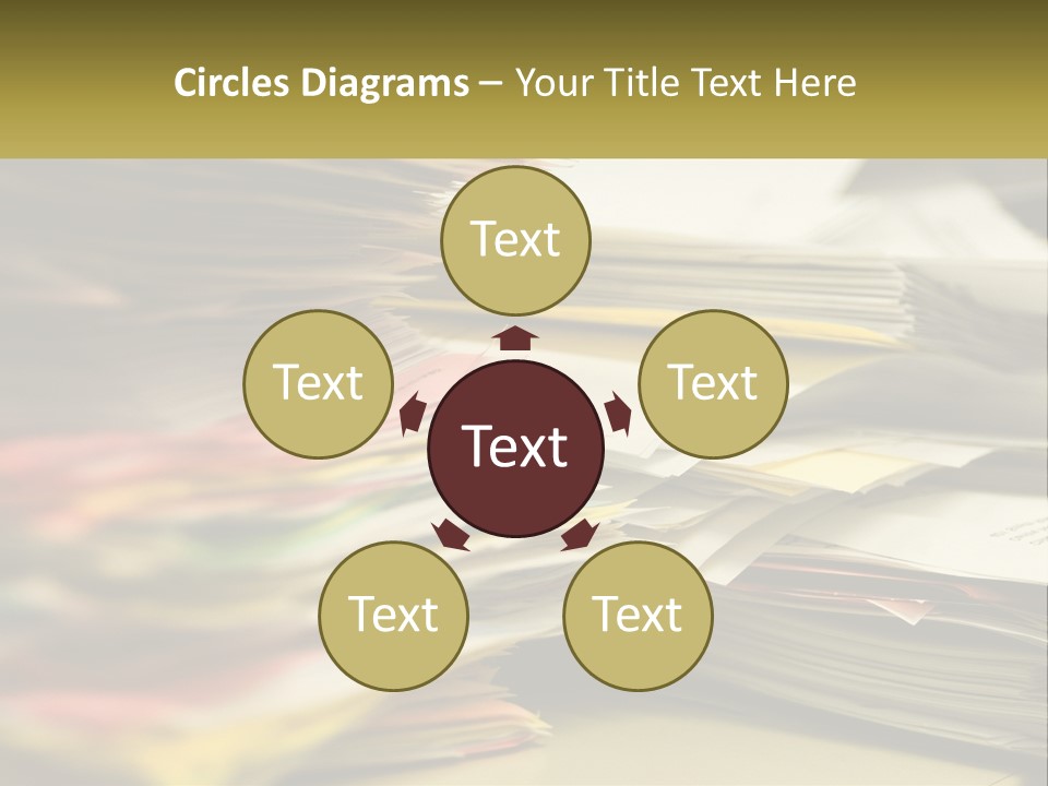 A Large Pile Of Papers On A Table PowerPoint Template