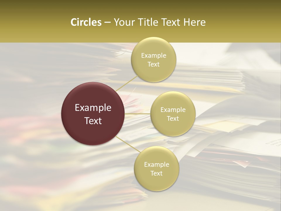 A Large Pile Of Papers On A Table PowerPoint Template