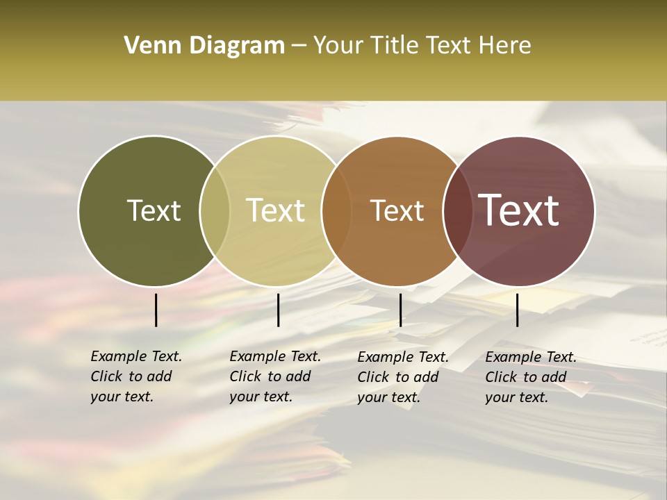 A Large Pile Of Papers On A Table PowerPoint Template