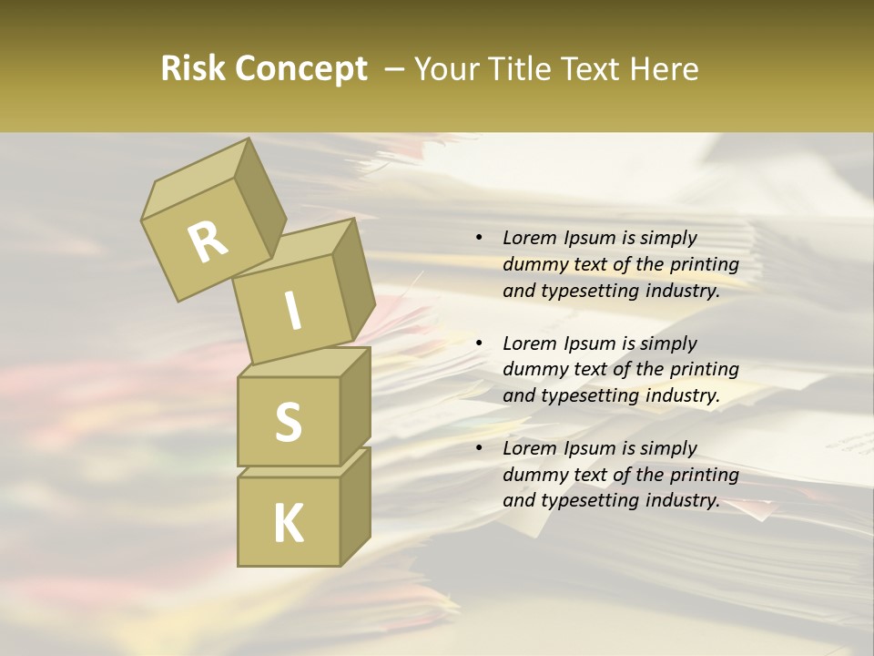 A Large Pile Of Papers On A Table PowerPoint Template