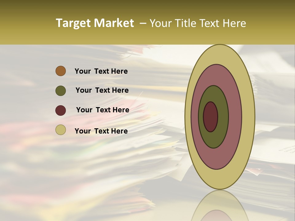 A Large Pile Of Papers On A Table PowerPoint Template