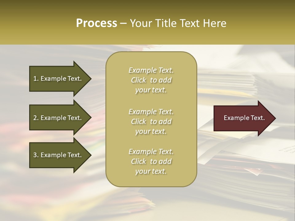 A Large Pile Of Papers On A Table PowerPoint Template