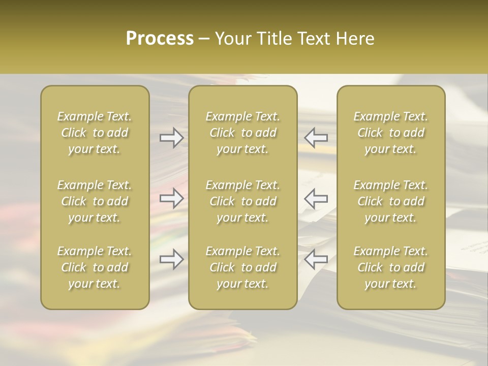 A Large Pile Of Papers On A Table PowerPoint Template