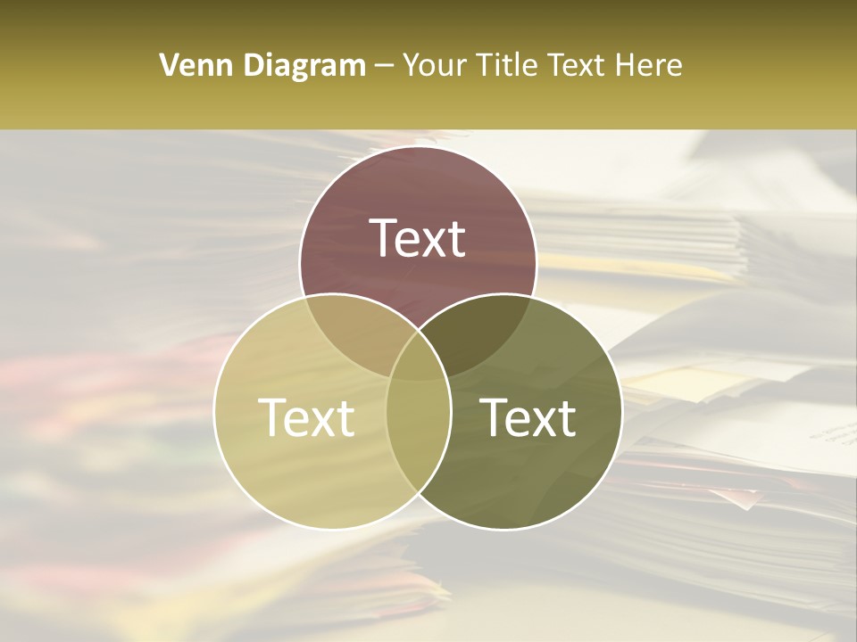 A Large Pile Of Papers On A Table PowerPoint Template