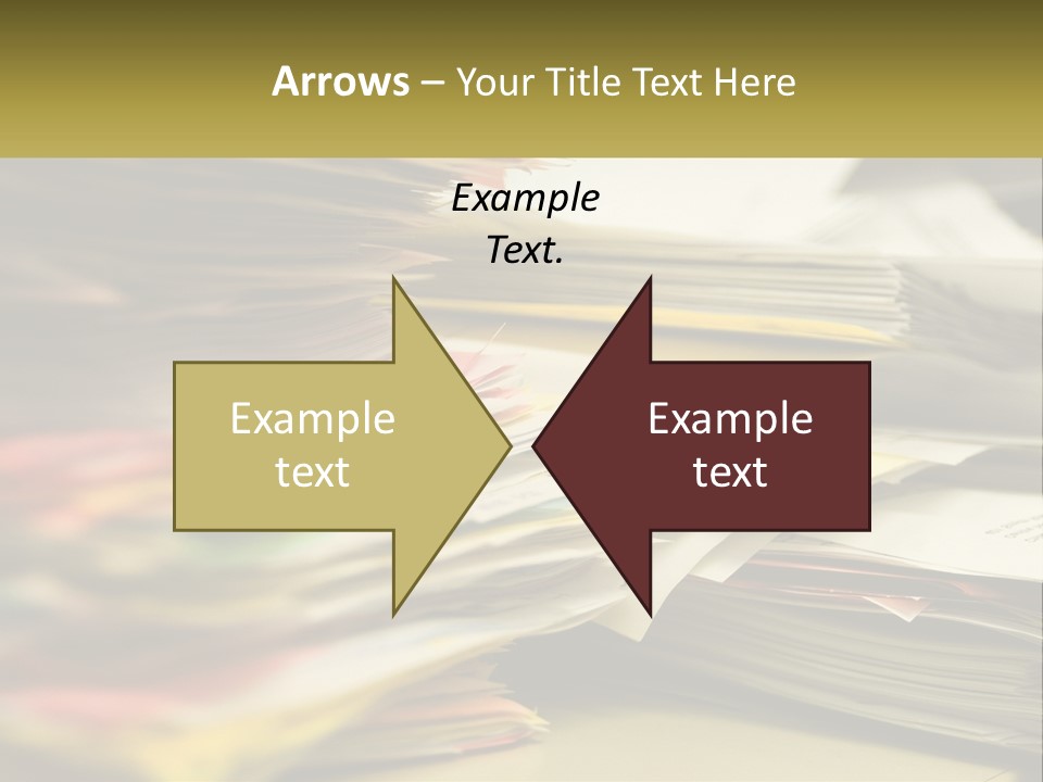 A Large Pile Of Papers On A Table PowerPoint Template