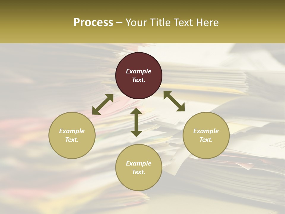 A Large Pile Of Papers On A Table PowerPoint Template