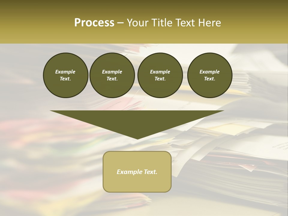 A Large Pile Of Papers On A Table PowerPoint Template