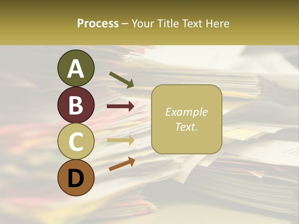 A Large Pile Of Papers On A Table PowerPoint Template