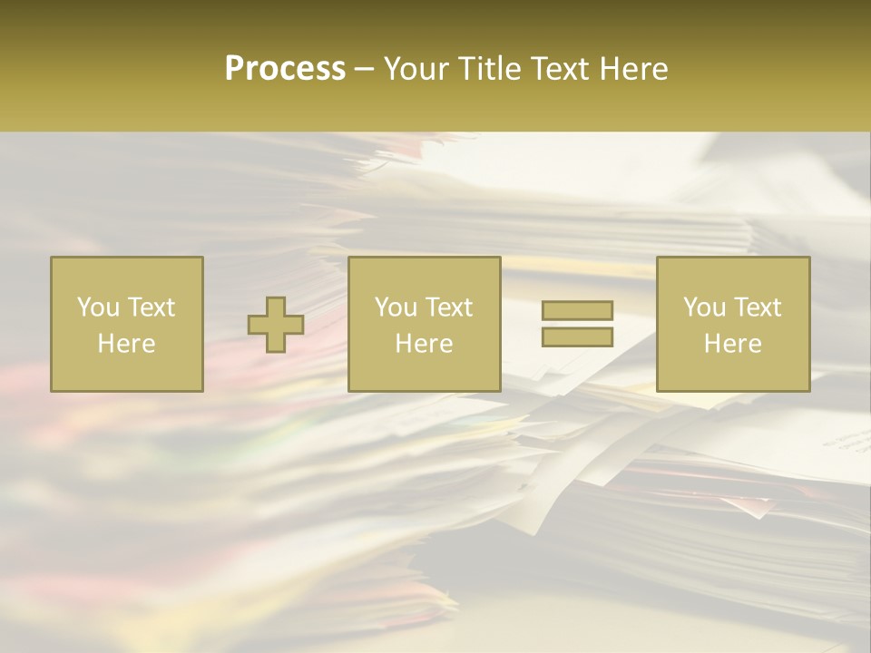 A Large Pile Of Papers On A Table PowerPoint Template