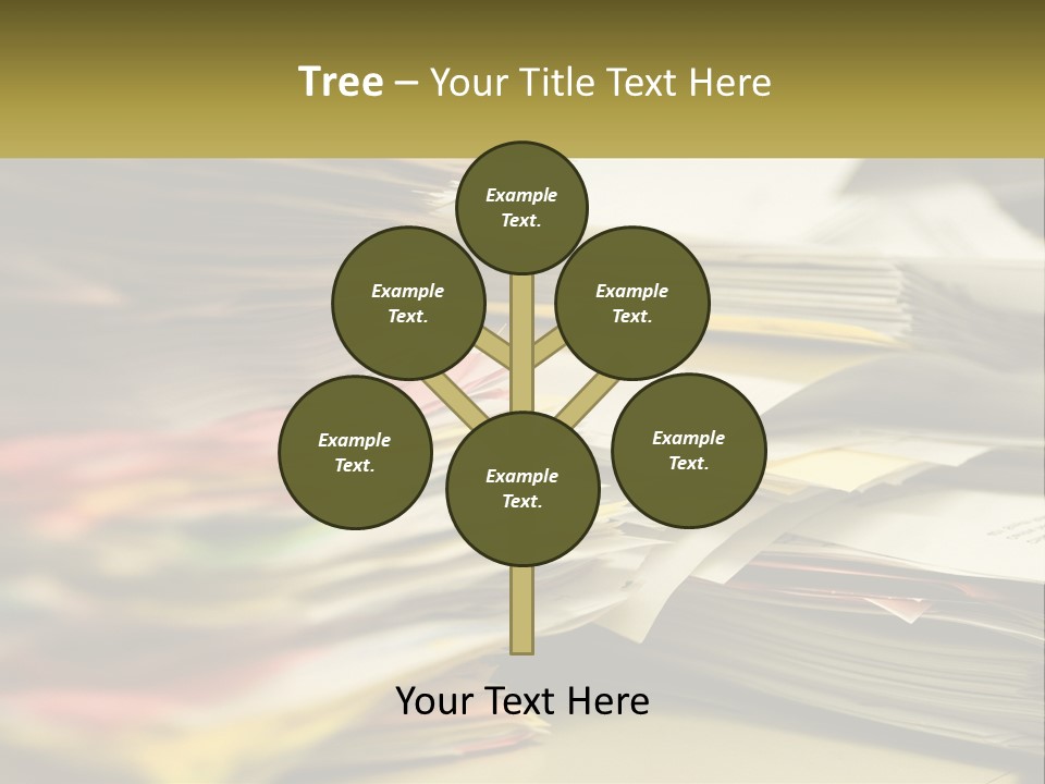 A Large Pile Of Papers On A Table PowerPoint Template