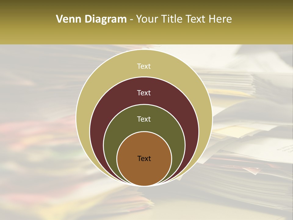 A Large Pile Of Papers On A Table PowerPoint Template
