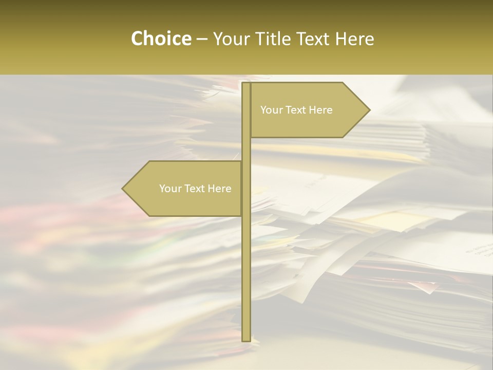 A Large Pile Of Papers On A Table PowerPoint Template